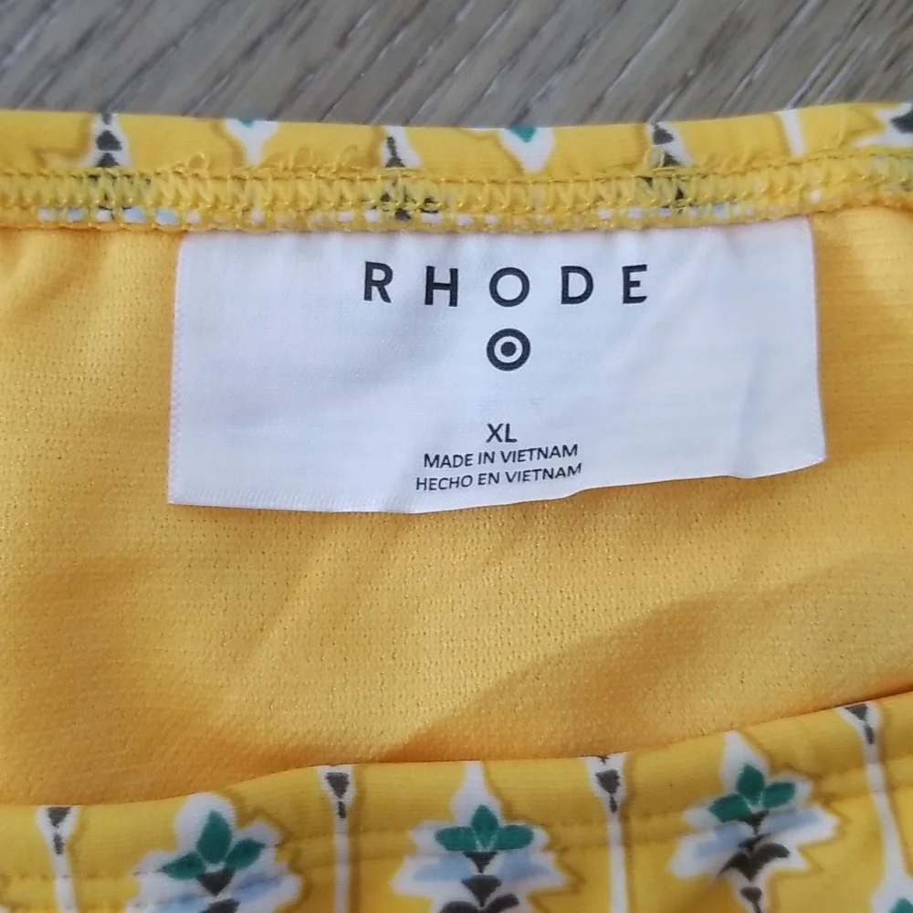 NWT Rhode Low Rise Yellow Floral Print Bikini Bottom Size XL